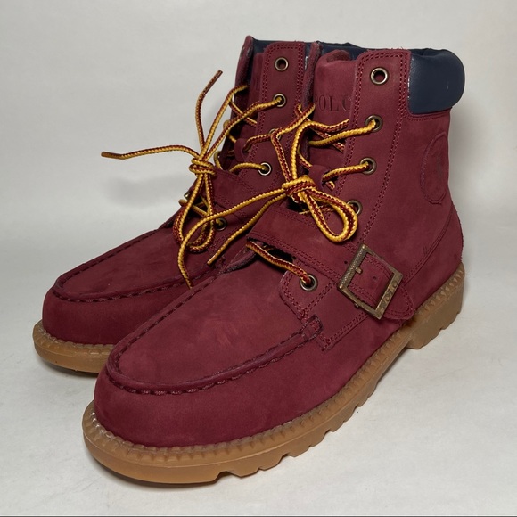 burgundy polo boots